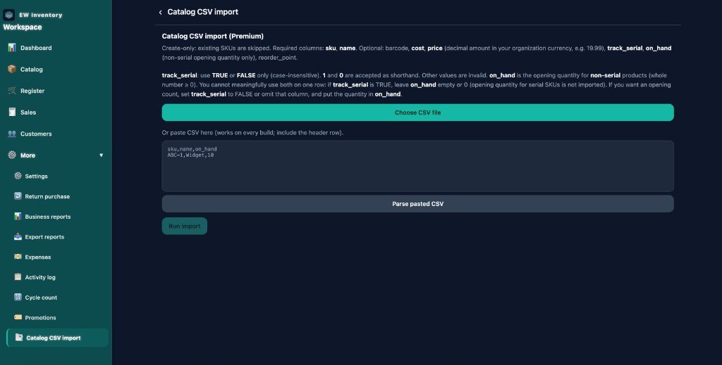 EW Inventory roles management screen